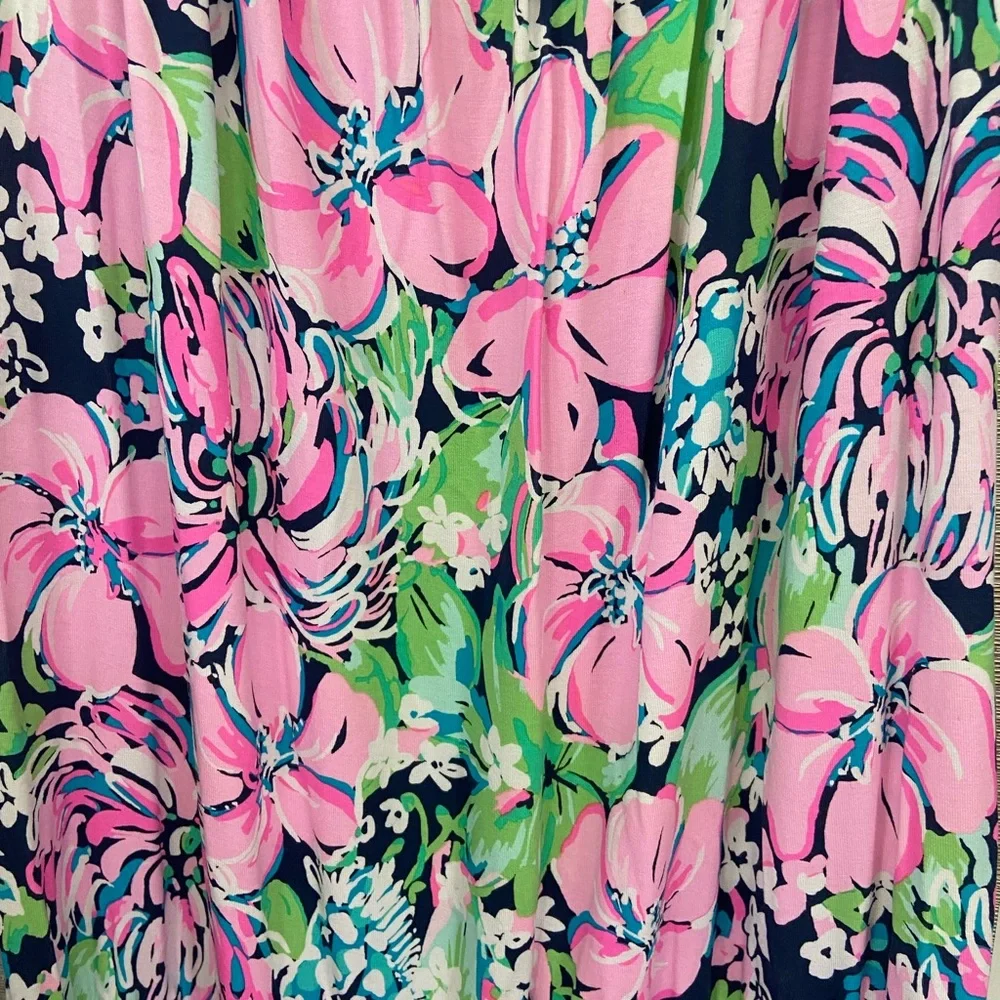 Lilly Pulitzer Pink Floral Off-Shoulder Romper size Large - Picture 5 of 7